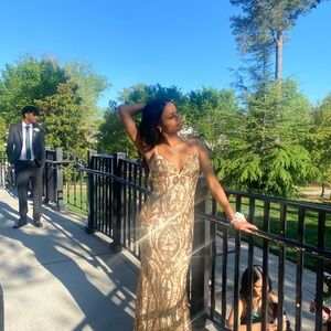 Elegant Gold Evening Dress